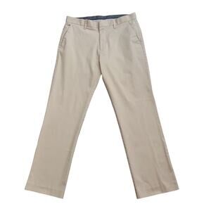 Murano Mens 32 Khaki Chino Pants Beige Flat Front Stretch Casual 29" Inseam